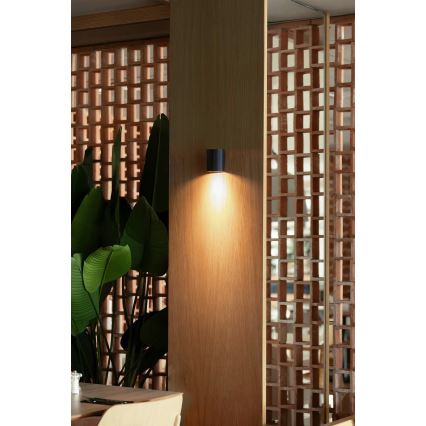 FARO 40523 - Nástenné svietidlo SOLE 1xGU10/8W/230V čierna zaokrúhlený