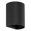 FARO 40527 - Nástenné svietidlo SOLE 1xGU10/8W/230V čierna vrúbkovaná zaokrúhlený