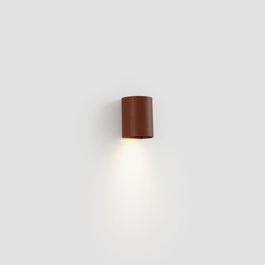 FARO 40529 - Nástenné svietidlo SOLE 1xGU10/8W/230V tehlová vrúbkovaná zaokrúhlený