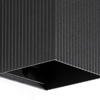 FARO 40535 - Nástenné svietidlo SOLE 1xGU10/8W/230V čierna vrúbkovaná hranatý