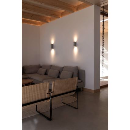 FARO 40540 - Nástenné svietidlo SOLE 2xGU10/8W/230V šedá zaokrúhlený