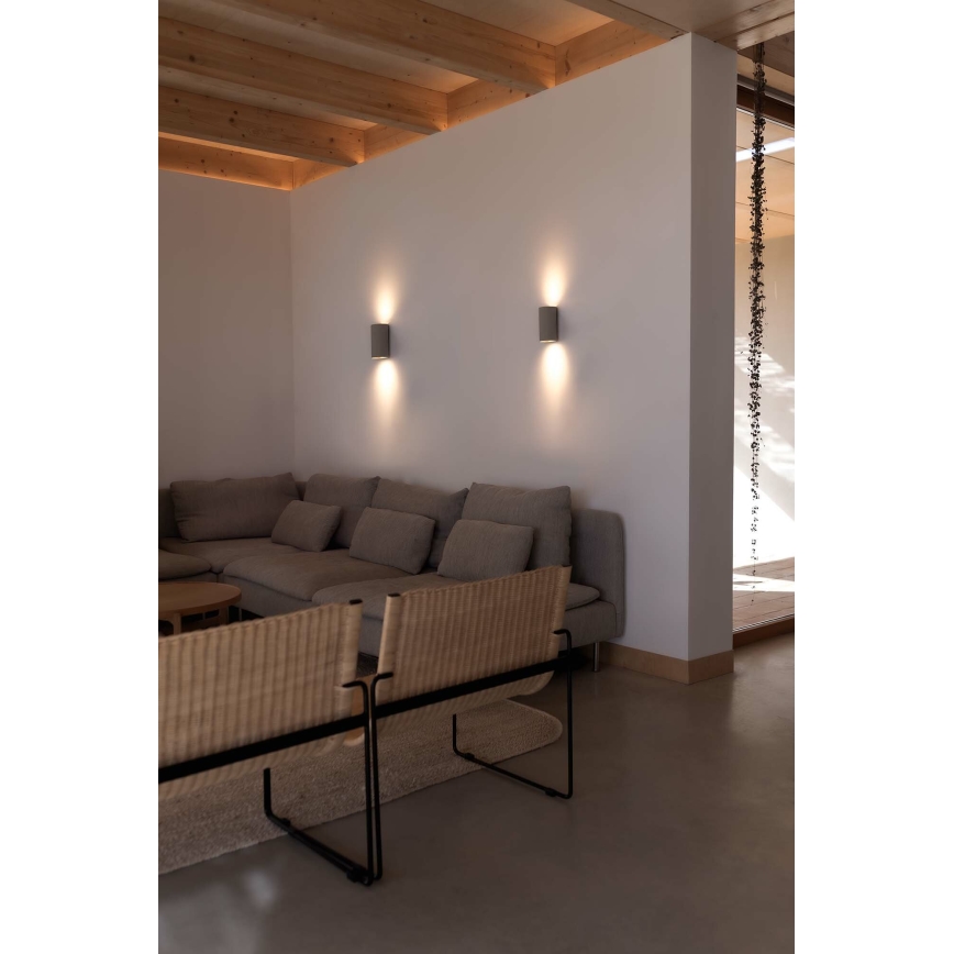 FARO 40540 - Nástenné svietidlo SOLE 2xGU10/8W/230V šedá zaokrúhlený