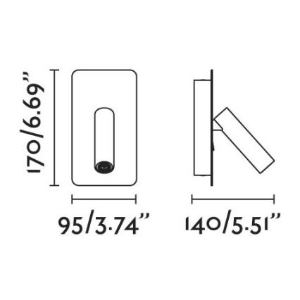 FARO 62116 - LED Nástenné bodové svietidlo SUAU LED/3W/230V USB čierna