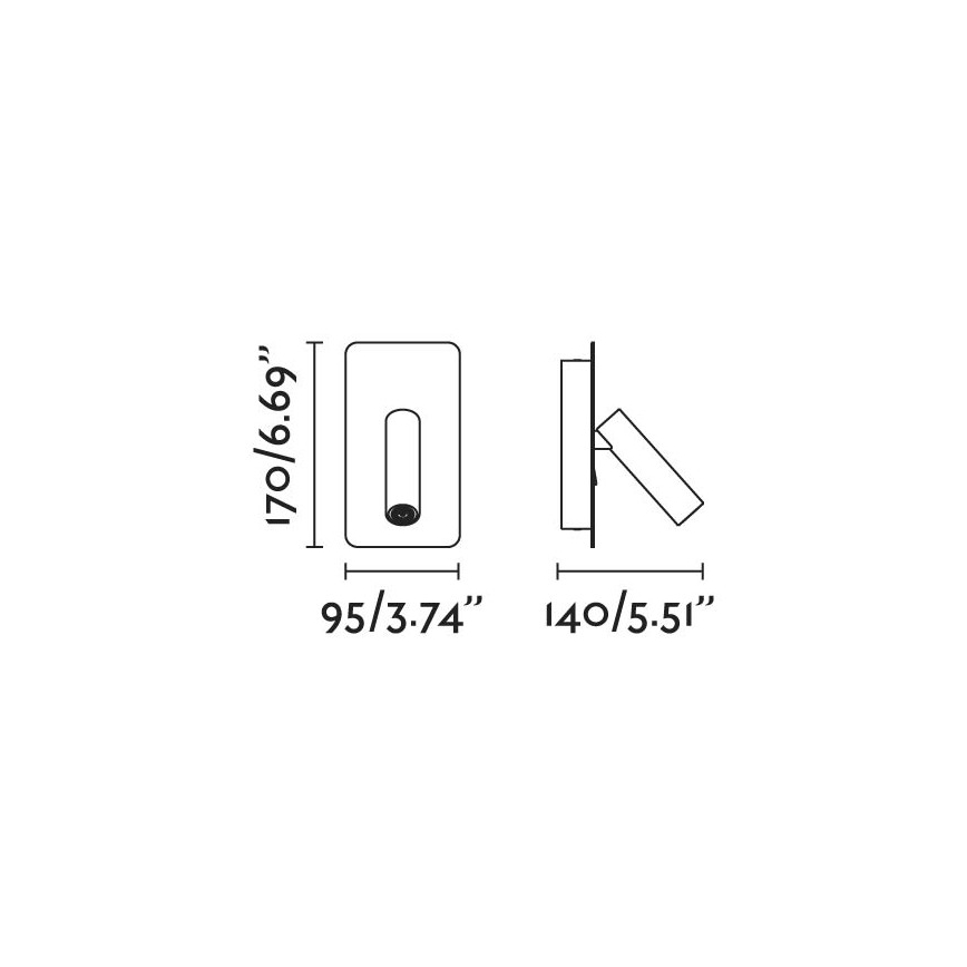 FARO 62116 - LED Nástenné bodové svietidlo SUAU LED/3W/230V USB čierna