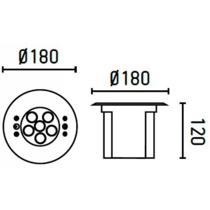 FARO 70456 - LED RGB Vonkajšie zápustné svietidlo EDEL LED/18W/24V IP68