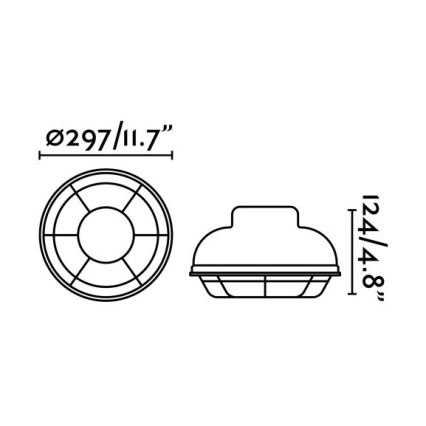 FARO 71159 - Vonkajšie stropné svietidlo HELMET 2xE27/12W/230V IP44
