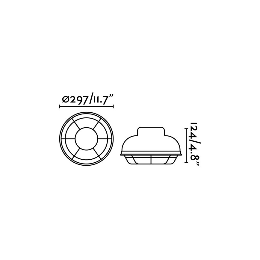 FARO 71159 - Vonkajšie stropné svietidlo HELMET 2xE27/12W/230V IP44