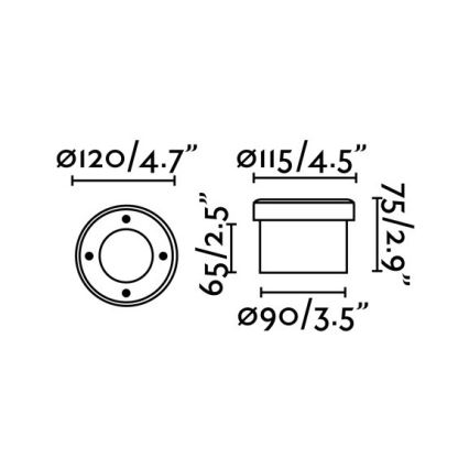 FARO 71495 - LED Vonkajšie nájazdové svietidlo LIO 1xGX53/6W/230V IK08 IP67
