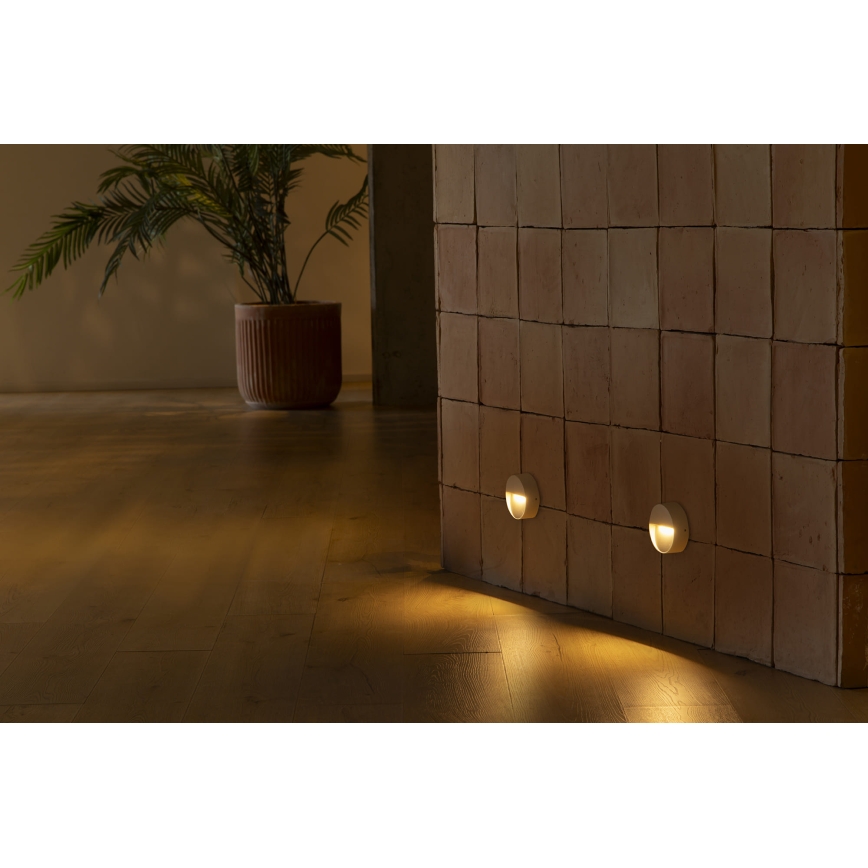 FARO 71961 - LED schodiskové svietidlo DUNE LED/3W/230V 2200/2700/3200/4000K IP65 biele okrúhle