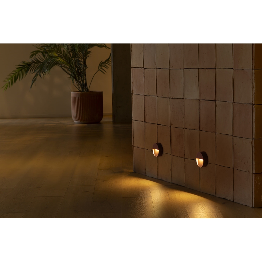 FARO 71962 - LED schodiskové svietidlo DUNE LED/3W/230V 2200/2700/3200/4000K IP65 hnedé okrúhle