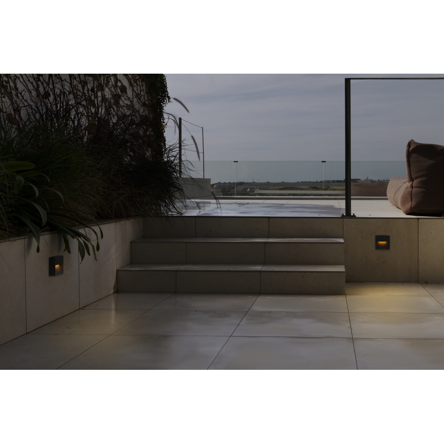 FARO 71963 - LED Schodiskové svietidlo DUNE LED/3W/230V 2200/2700/3200/4000K IP65 antracit štvorec