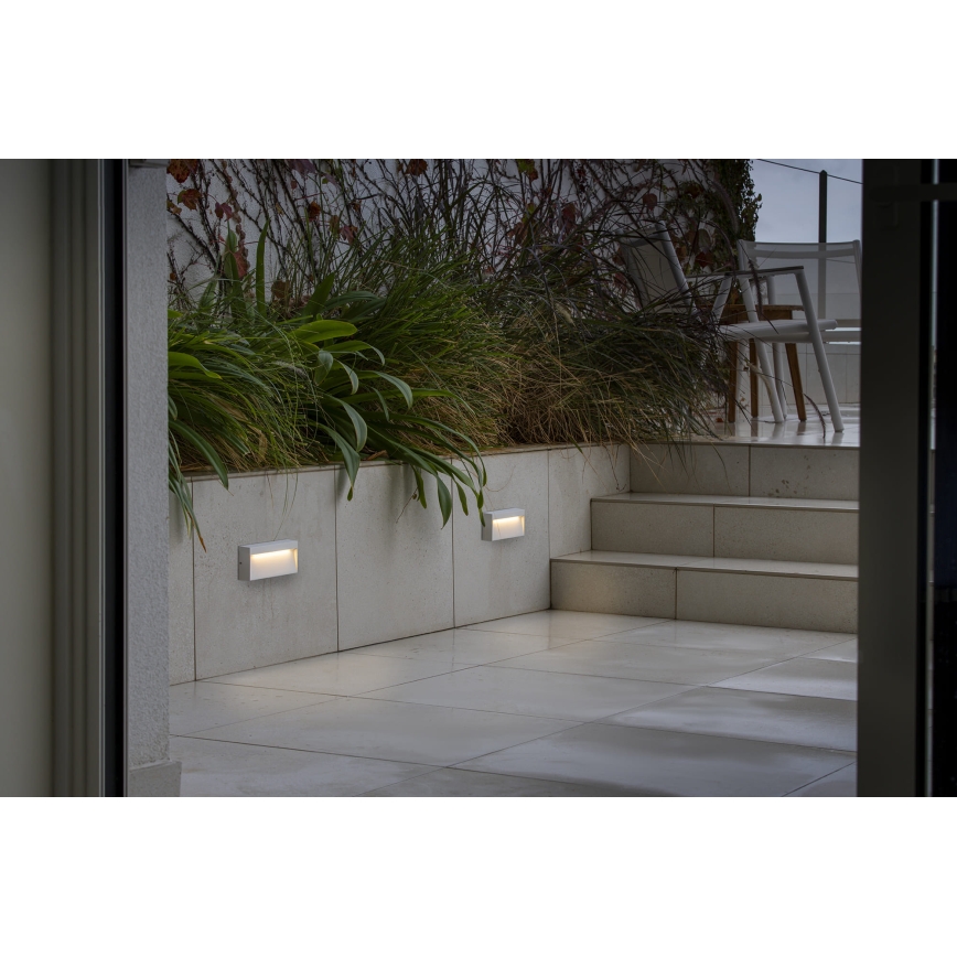 FARO 71967 - LED schodiskové svietidlo DUNE LED/6W/230V 2200/2700/3200/4000K IP65 biela obdĺžnik
