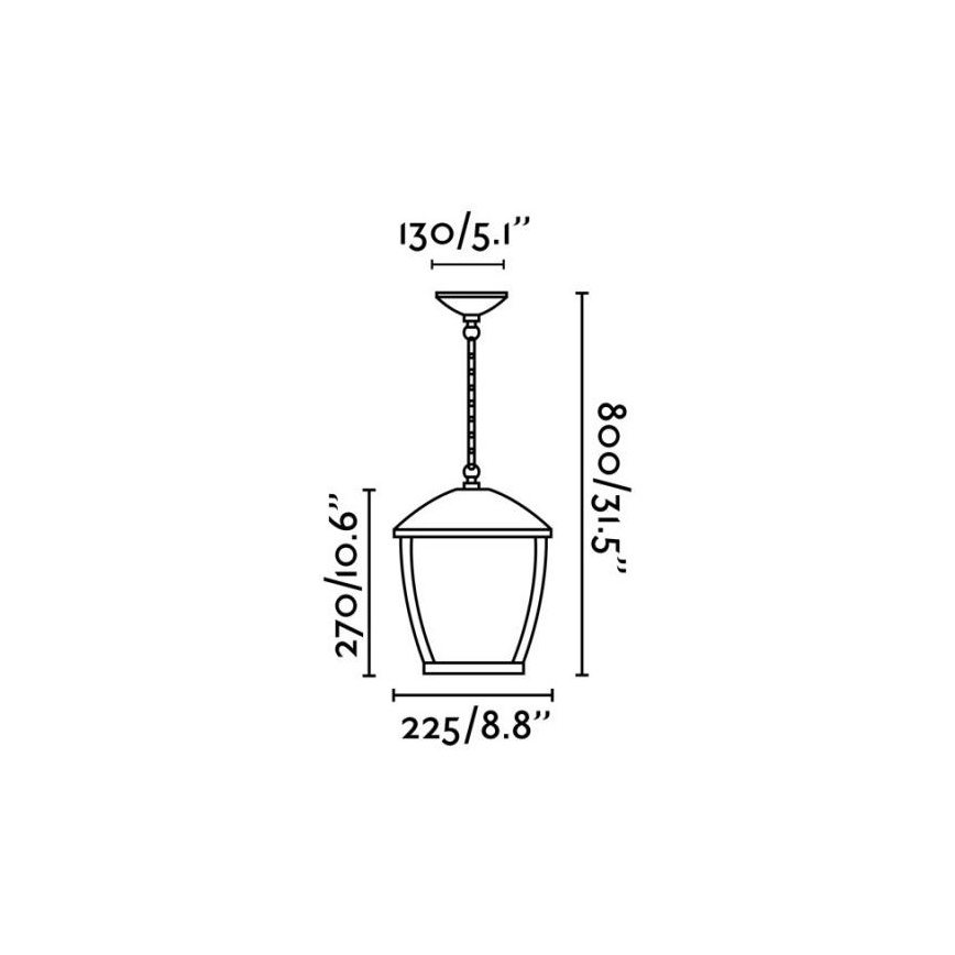 FARO 75002 - Vonkajší luster na reťazi WILMA 1xE27/100W/230V IP44