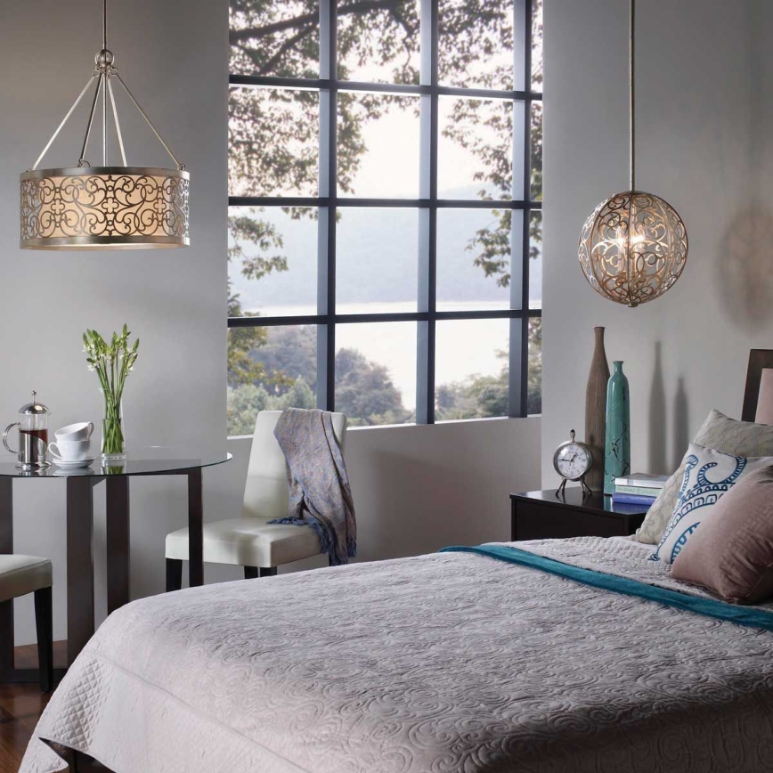 Feiss - Luster na tyči ARABESQUE 4xE27/60W/230V zlatý