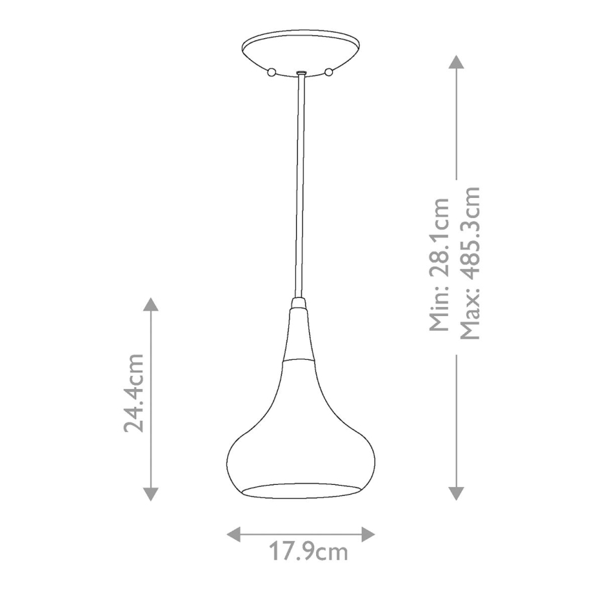 Feiss - Závesné svietidlo BESO na lanku 1×E27/60W/230V, priemer 17,9 cm, čierna/medená