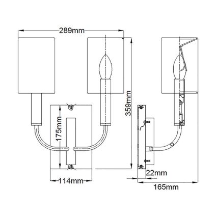 Feiss - Nástenné svietidlo BRIANNA 2xE14/60W/230V