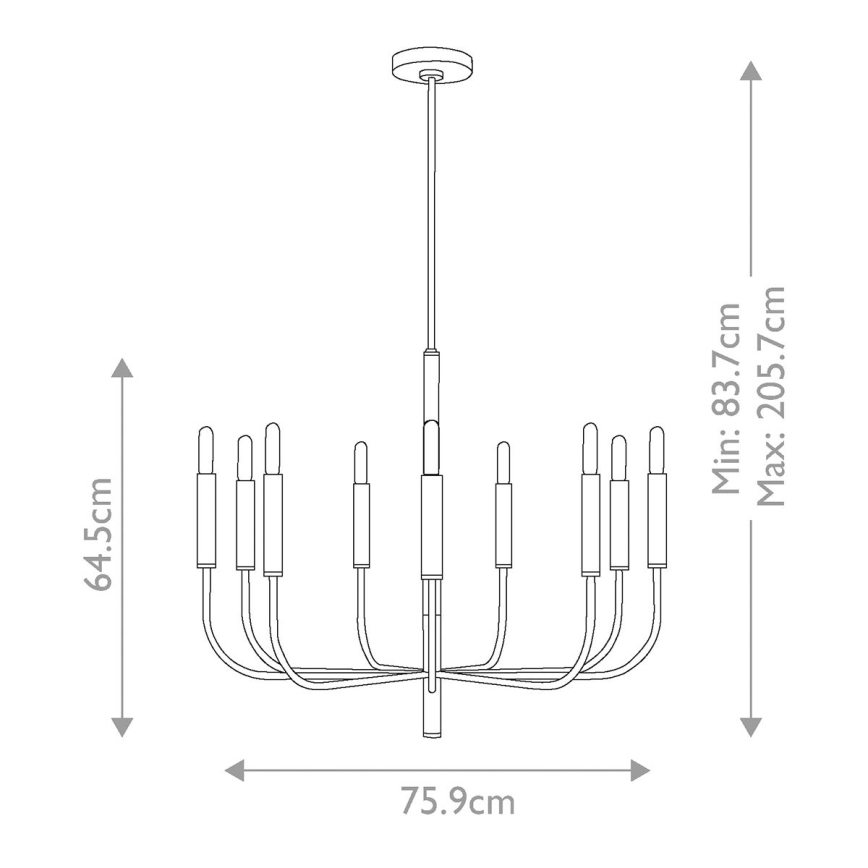 Feiss - Luster na tyči BRIANNA 9xE14/60W/230V