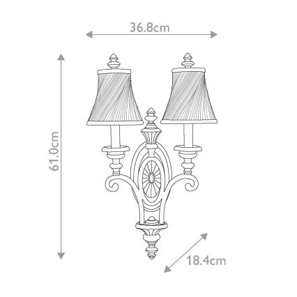 Feiss - Nástenné svietidlo DRAWING ROOM 2xE14/60W/230V