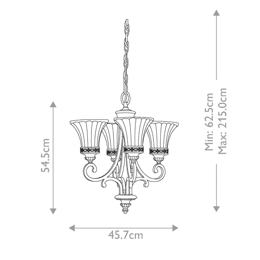 Feiss - Luster na reťazi DRAWING ROOM 4xE27/60W/230V