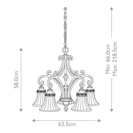 Feiss - Luster na reťazi DRAWING ROOM 5xE27/60W/230V