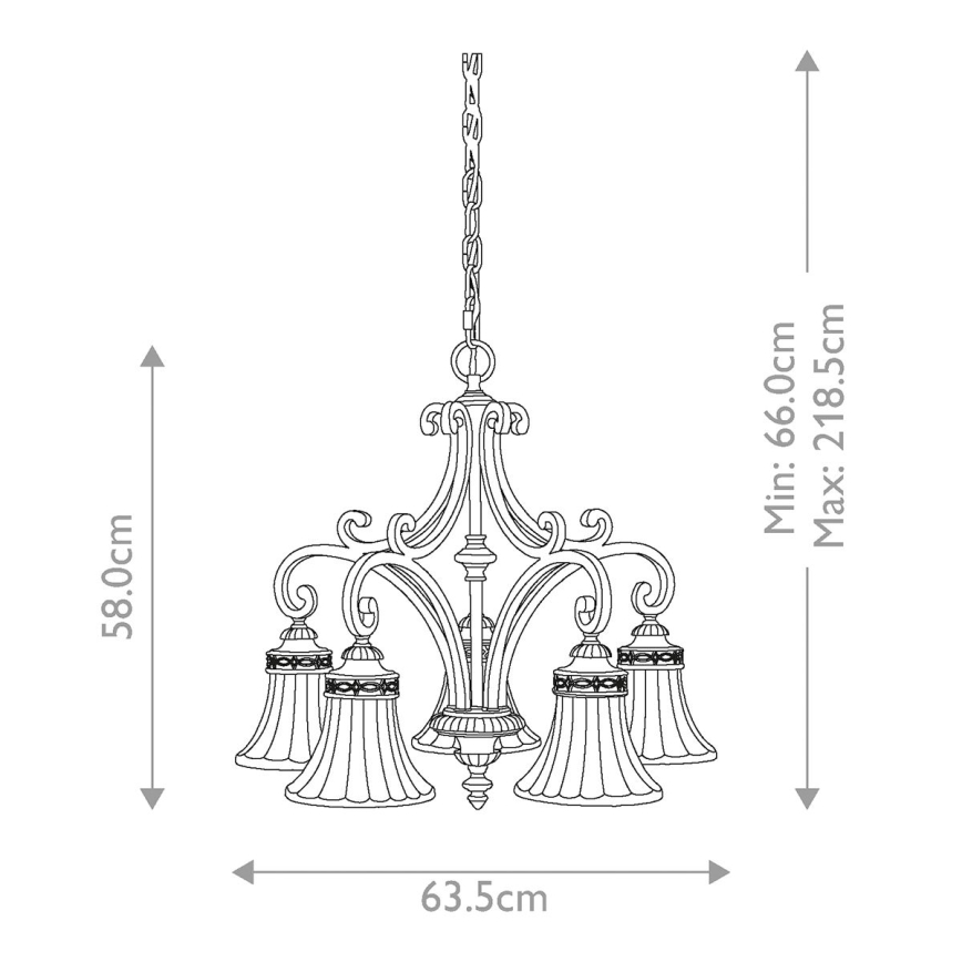 Feiss - Luster na reťazi DRAWING ROOM 5xE27/60W/230V