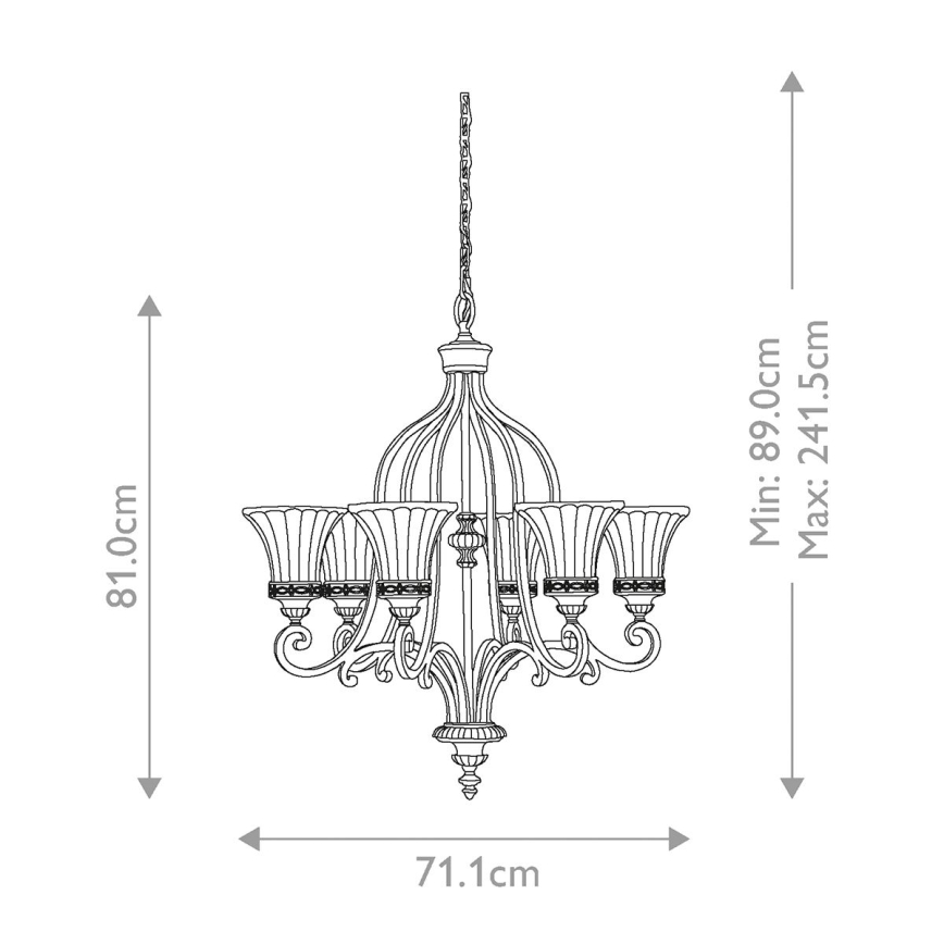 Feiss - Luster na reťazi DRAWING ROOM 6xE27/60W/230V