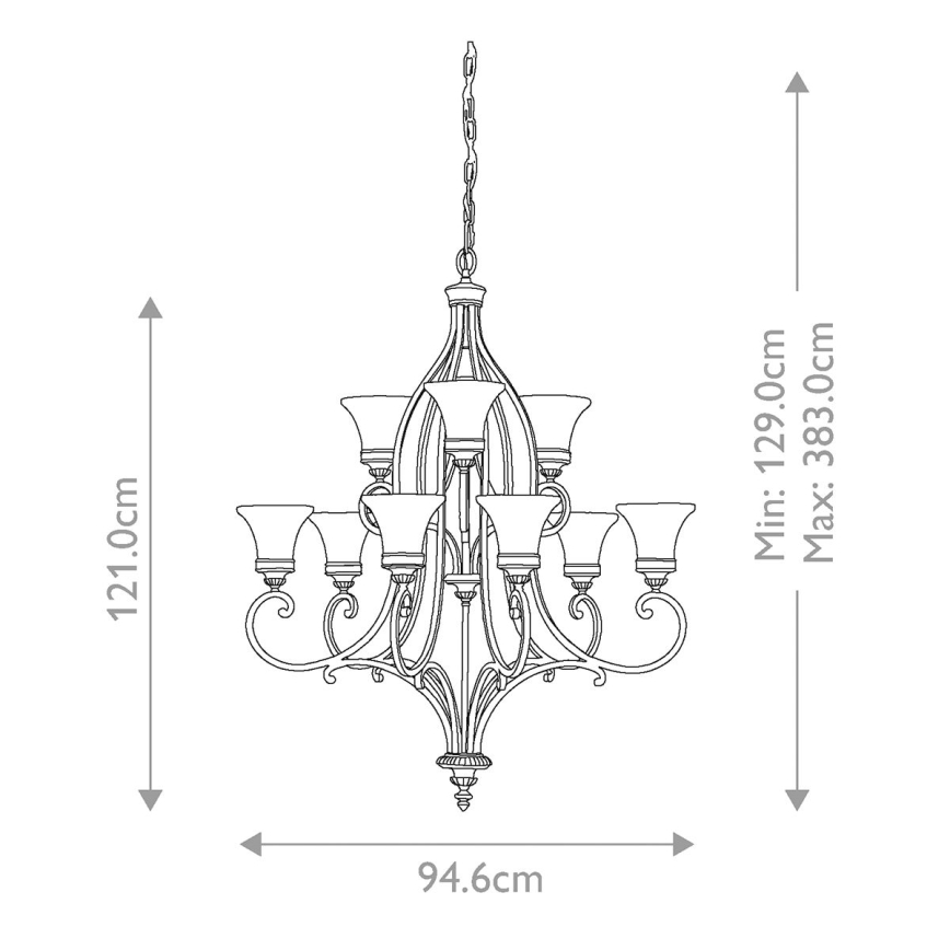 Feiss - Luster na reťazi DRAWING ROOM 9xE27/60W/230V