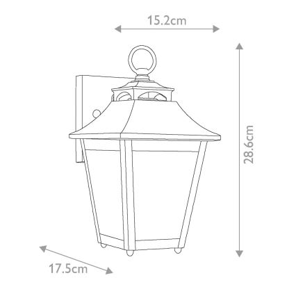 Feiss - Vonkajšie nástenné svietidlo GALENA 1xE27/60W/230V IP44