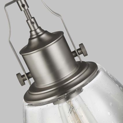 Feiss - Luster na tyči HOBSON 1xE27/60W/230V strieborná