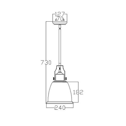 Feiss - Luster na tyči HOBSON 1xE27/60W/230V strieborná