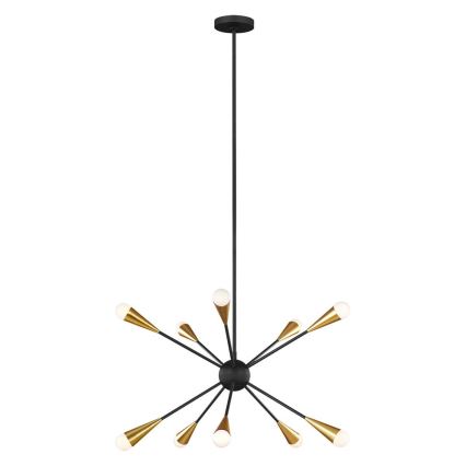 Feiss - LED Luster na tyči JAX 10xG9/3W/230V čierna/zlatá