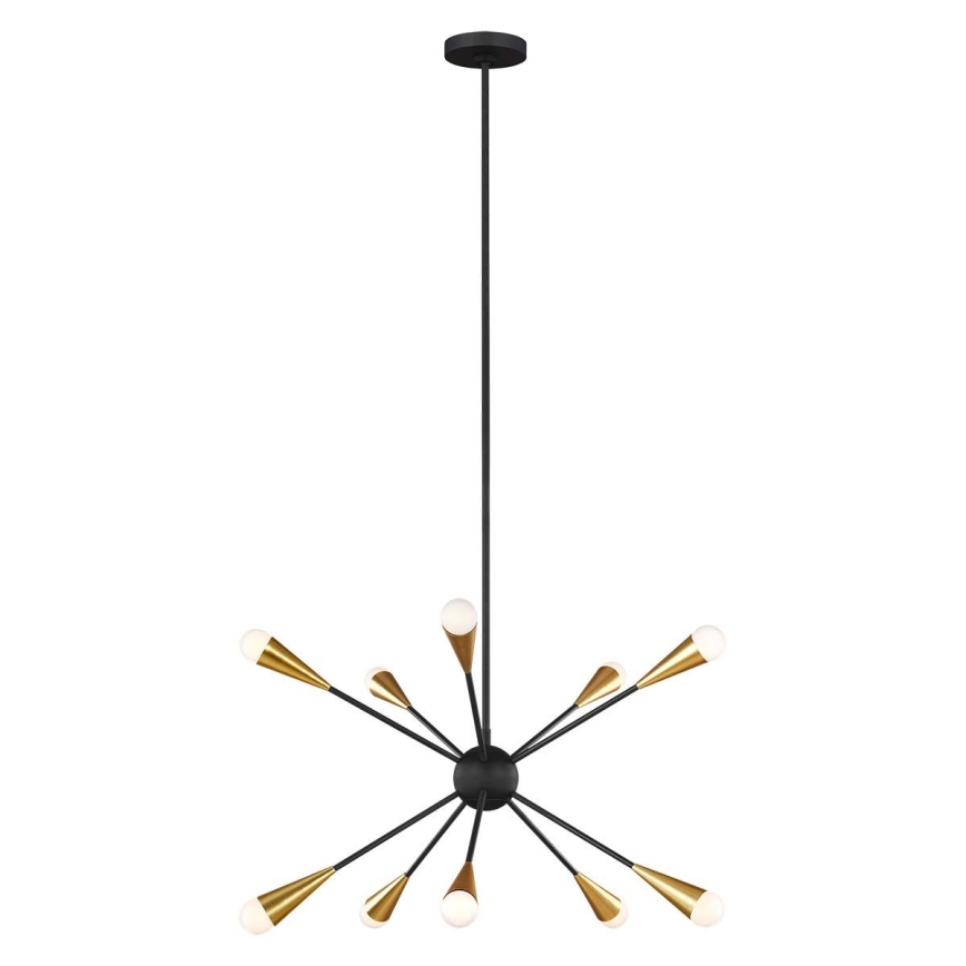 Feiss - LED Luster na tyči JAX 10xG9/3W/230V čierna/zlatá