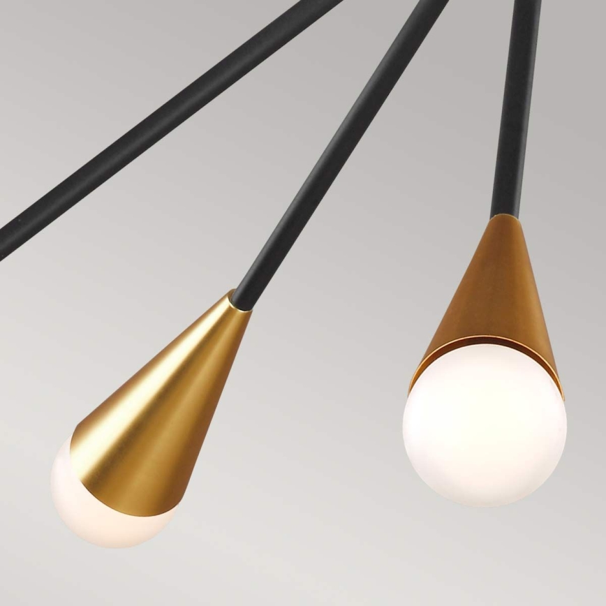Feiss - LED Luster na tyči JAX 10xG9/3W/230V čierna/zlatá