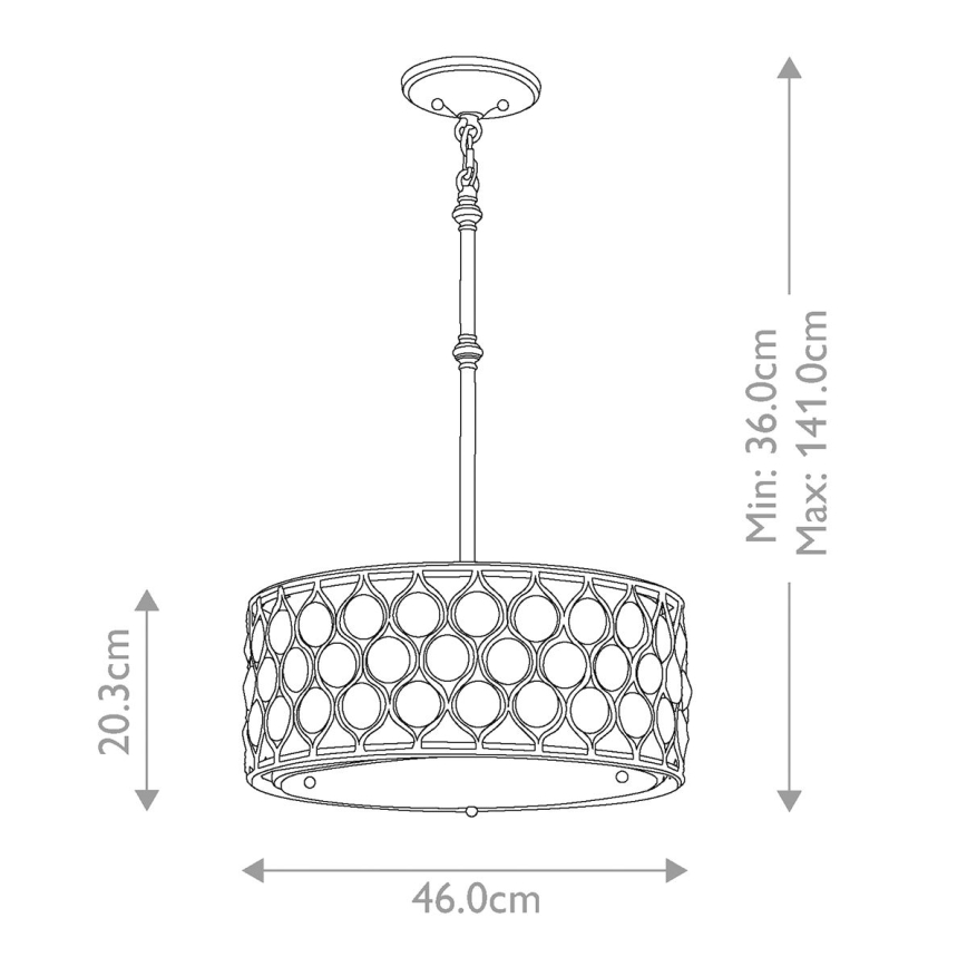 Feiss - Luster na tyči LUCIA 3xE27/60W/230V