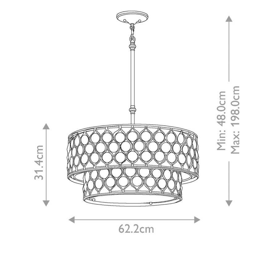 Feiss - Luster na tyči LUCIA 6xE27/60W/230V