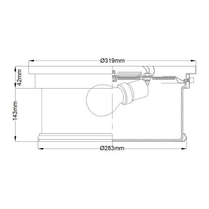 Feiss - Kúpeľňové stropné svietidlo PAYNE 2xE27/60W/230V IP44 matný chróm