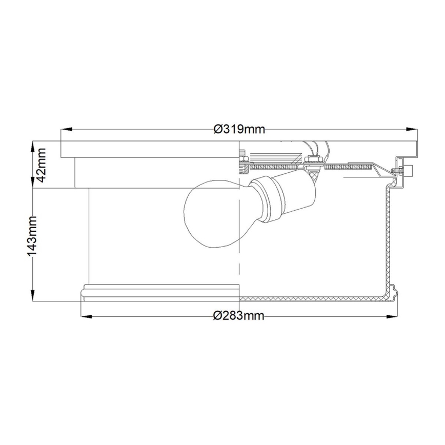 Feiss - Kúpeľňové stropné svietidlo PAYNE 2xE27/60W/230V IP44 matný chróm