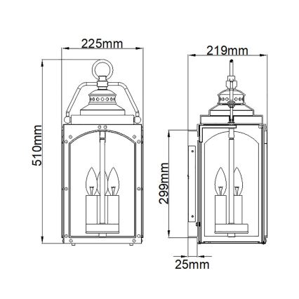 Feiss - Vonkajšie nástenné svietidlo RANDHURST 3xE14/40W/230V IP44