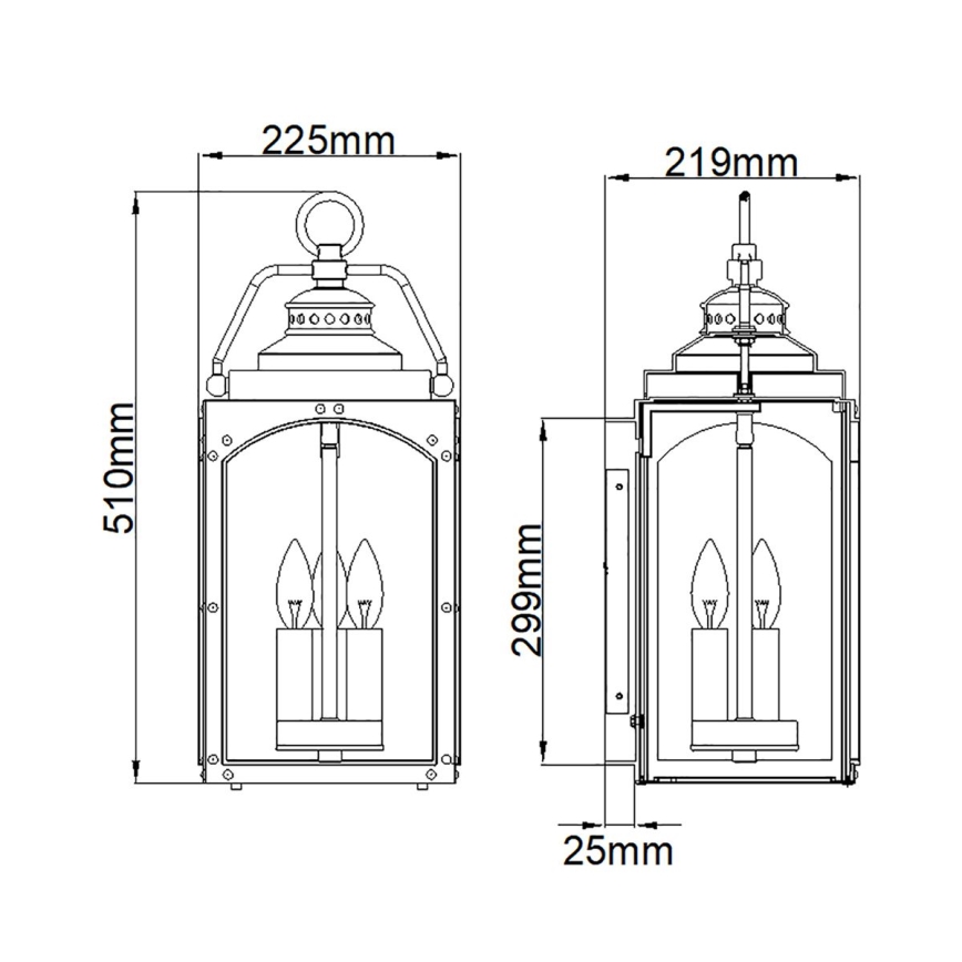 Feiss - Vonkajšie nástenné svietidlo RANDHURST 3xE14/40W/230V IP44