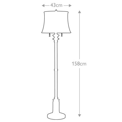 Feiss - Stojacia lampa STATEROOM 2xE27/60W/230V strieborná