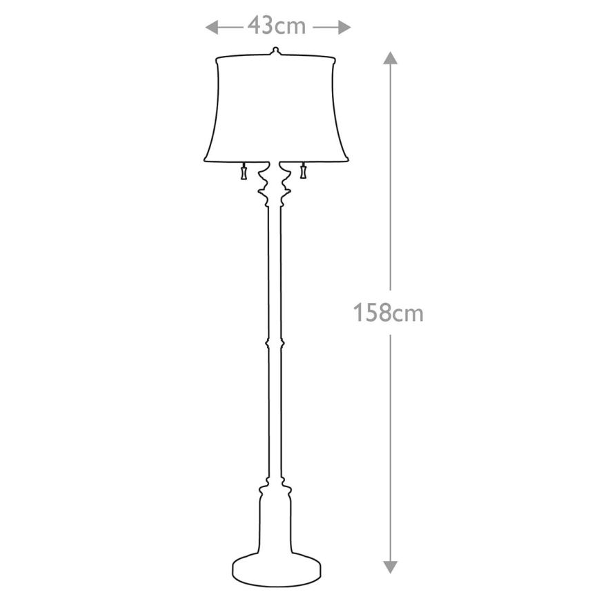 Feiss - Stojacia lampa STATEROOM 2xE27/60W/230V strieborná
