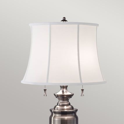 Feiss - Stolná lampa STATEROOM 2xE27/60W/230V strieborná