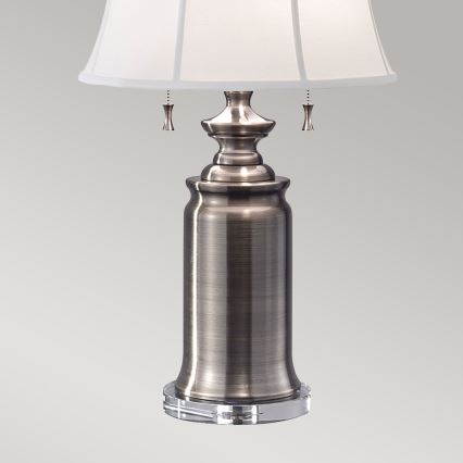 Feiss - Stolná lampa STATEROOM 2xE27/60W/230V strieborná