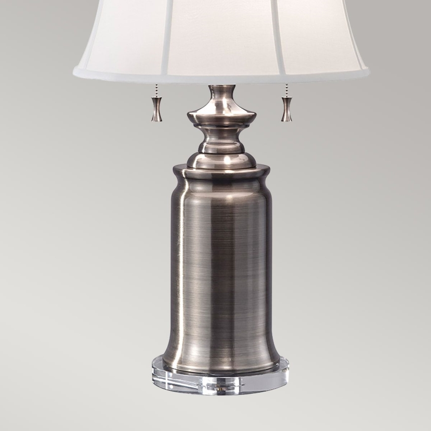 Feiss - Stolná lampa STATEROOM 2xE27/60W/230V strieborná