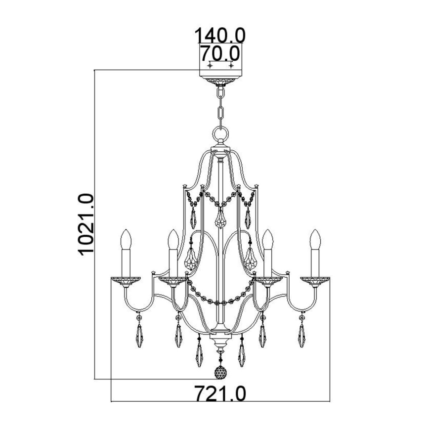 Feiss - Luster na reťazi VALENTINA 6xE14/60W/230V