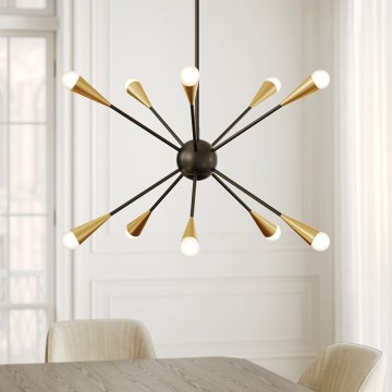 Feiss - LED Luster na tyči JAX 10xG9/3W/230V čierna/zlatá