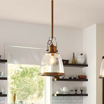 Feiss - Luster na tyči HOBSON 1xE27/60W/230V bronzová