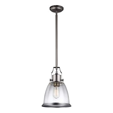 Feiss - Luster na tyči HOBSON 1xE27/60W/230V strieborná