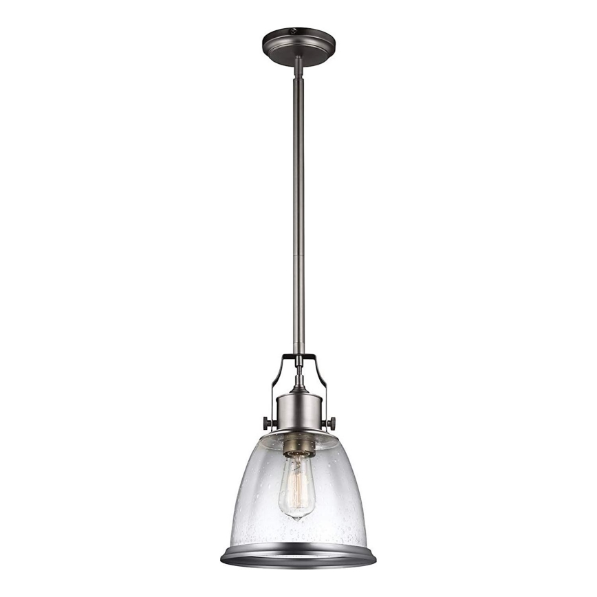 Feiss - Luster na tyči HOBSON 1xE27/60W/230V strieborná