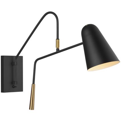 Feiss - Nástenná lampa SIMON 1xE27/60W/230V čierna/zlatá